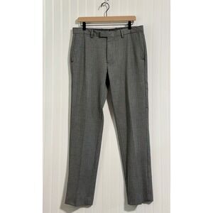Banana Republic Slim Fit Pants 33x32 Glen Plaid Grey Multi Dark Academia